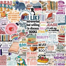 Set 50 Stickers Lectura Libros Biblioteca Leer